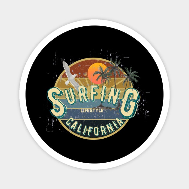 Surfing California Magnet by Blumammal